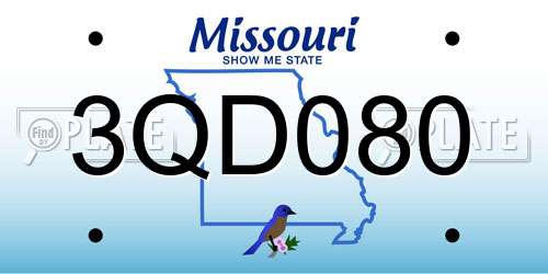 3QD080 Missouri License Plate