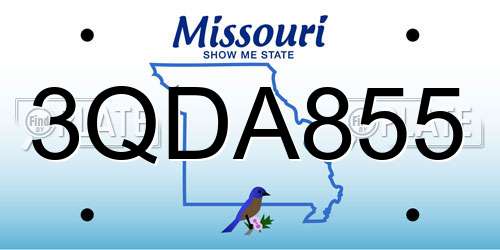 3QDA855 Missouri License Plate