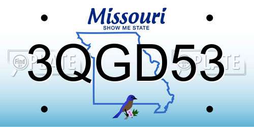 3QGD53 Missouri License Plate