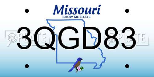 3QGD83 Missouri License Plate
