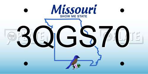 3QGS70 Missouri License Plate