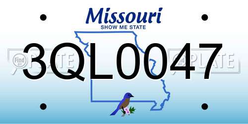 3QL0047 Missouri License Plate