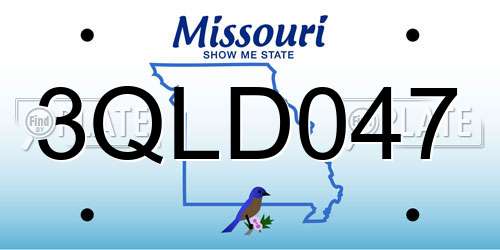 3QLD047 Missouri License Plate