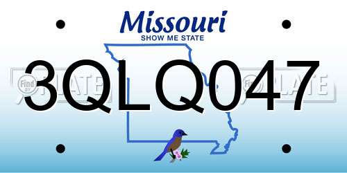 3QLQ047 Missouri License Plate