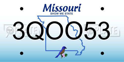 3QOO53 Missouri License Plate