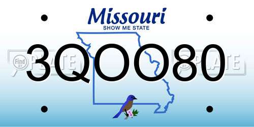 3QOO80 Missouri License Plate