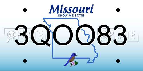 3QOO83 Missouri License Plate