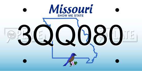 3QQ080 Missouri License Plate