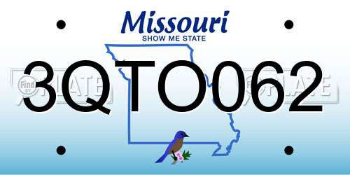 3QTO062 Missouri License Plate
