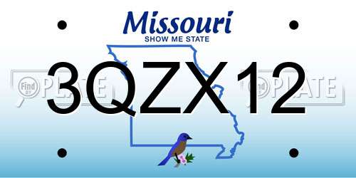 3QZX12 Missouri License Plate