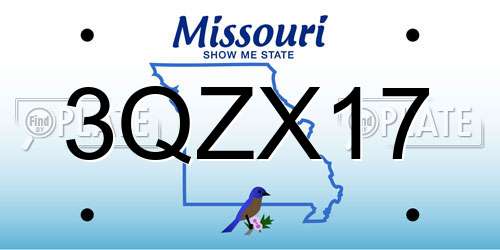 3QZX17 Missouri License Plate