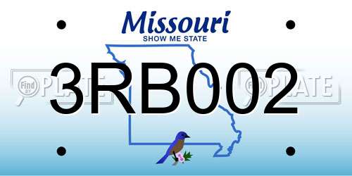 3RB002 Missouri License Plate