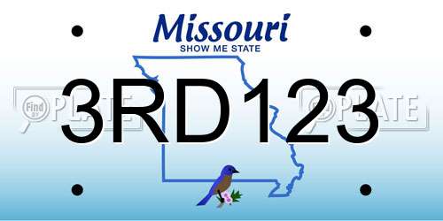 3RD123 Missouri License Plate