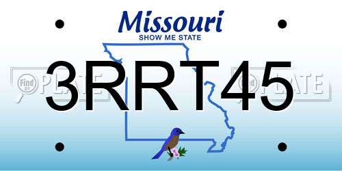 3RRT45 Missouri License Plate