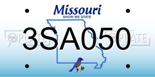 3SA050 Missouri License Plate