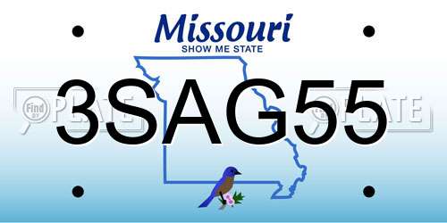 3SAG55 Missouri License Plate