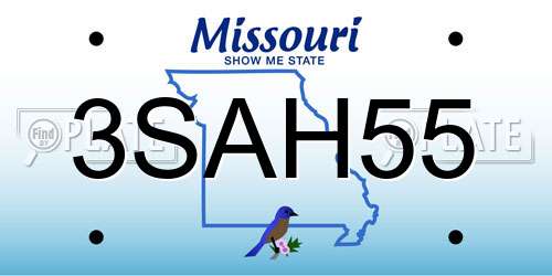 3SAH55 Missouri License Plate