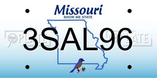 3SAL96 Missouri License Plate