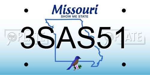 3SAS51 Missouri License Plate