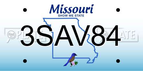 3SAV84 Missouri License Plate