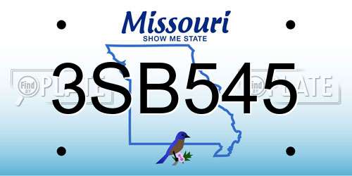 3SB545 Missouri License Plate