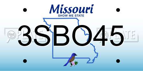 3SBO45 Missouri License Plate