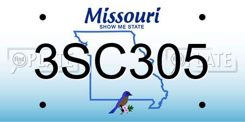 3SC305 Missouri License Plate
