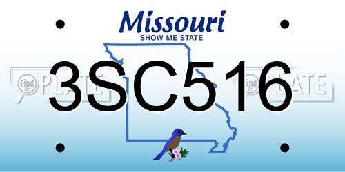3SC516 Missouri License Plate