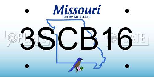 3SCB16 Missouri License Plate