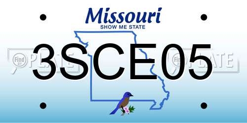 3SCE05 Missouri License Plate
