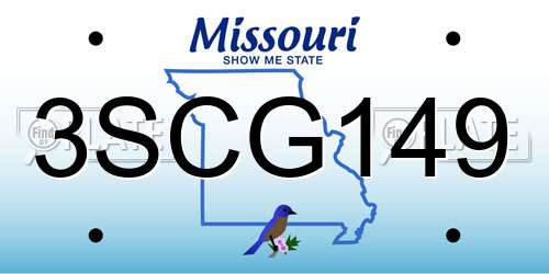 3SCG149 Missouri License Plate
