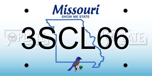 3SCL66 Missouri License Plate