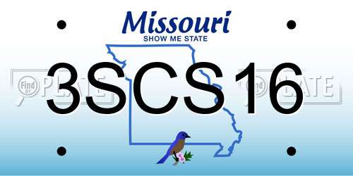 3SCS16 Missouri License Plate
