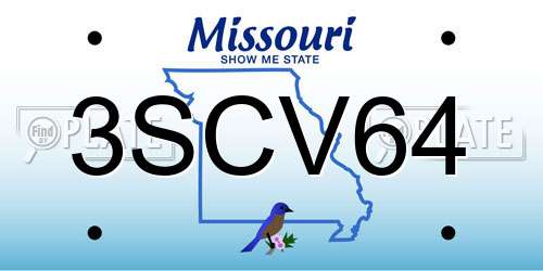 3SCV64 Missouri License Plate