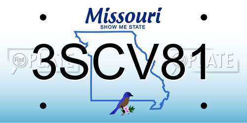 3SCV81 Missouri License Plate
