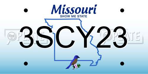 3SCY23 Missouri License Plate