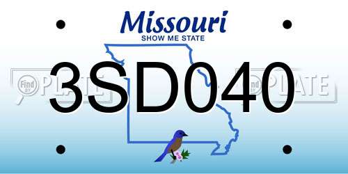 3SD040 Missouri License Plate