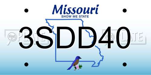 3SDD40 Missouri License Plate