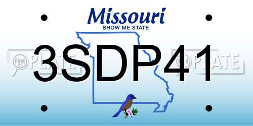 3SDP41 Missouri License Plate