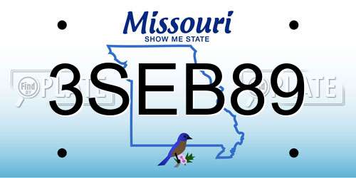 3SEB89 Missouri License Plate