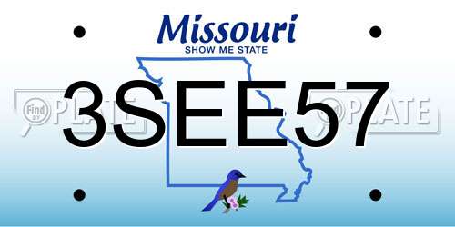3SEE57 Missouri License Plate