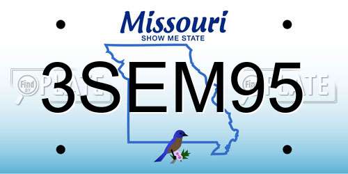 3SEM95 Missouri License Plate