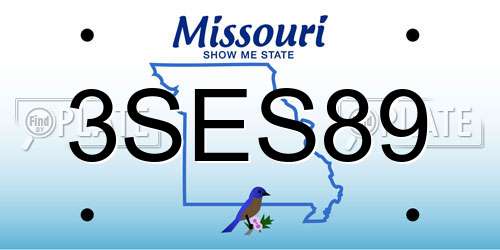 3SES89 Missouri License Plate