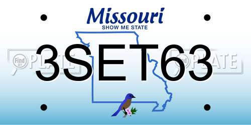 3SET63 Missouri License Plate