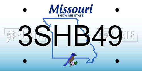 3SHB49 Missouri License Plate