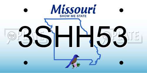 3SHH53 Missouri License Plate
