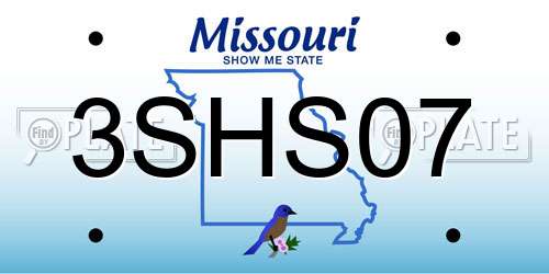 3SHS07 Missouri License Plate