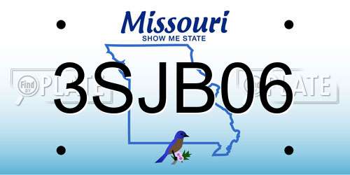 3SJB06 Missouri License Plate