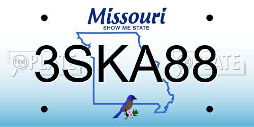 3SKA88 Missouri License Plate