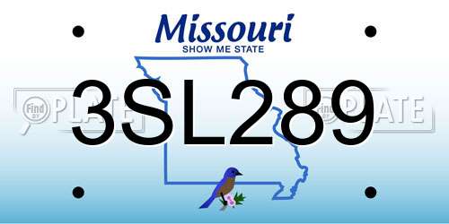 3SL289 Missouri License Plate